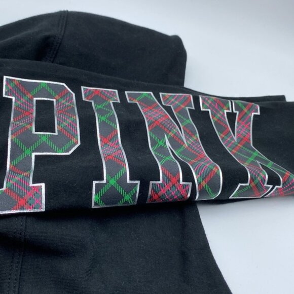 Victoria’s Secret Love Pink Plaid Logo Black High Waist Full Length Leggings S - Picture 3 of 10